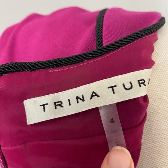 Trina Turk Pink Fuchsia Fong Cap Sleeve Sheath Mini Dress Sz 4 - Picture 10 of 10